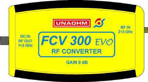 The Frequency Converter FCV300 EVO is an external module that combined with a field strength meter, displays frequencies between 2000 MHz and 3000 MHz.