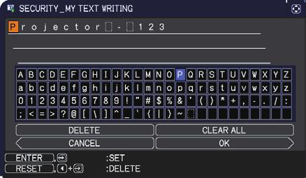 MY TEXT WRITING CLONING LOCK (1) Use the / buttons on the SECURITY menu to select the MY TEXT WRITING and press the button. The MY TEXT WRITING dialog will be displayed.