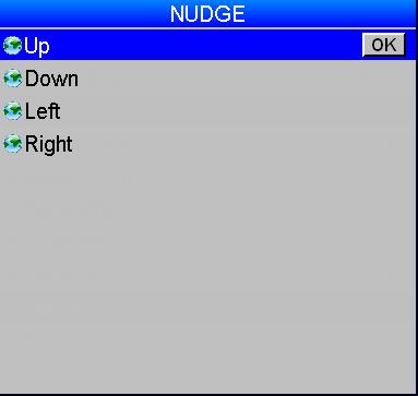 USING THE PROJECTOR Nudge To position the image correctly on the screen, use the Nudge controls.