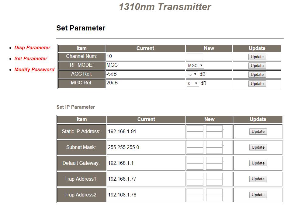 1. Disp Parameter interface: To display the device display menu and parameter settings. 2. Set Parameter interface: To set/change the device parameters. 3.