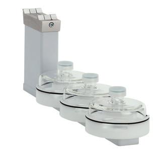 The Standard Wash Module is ideal for washing the syringe with up to four different solvents (4 x 10 ml solvent vial,