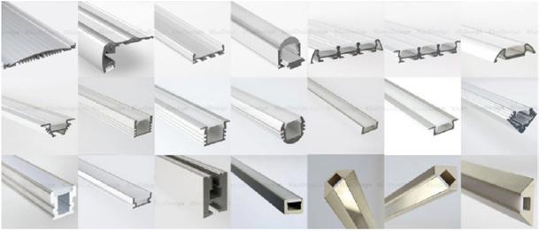 Aluminium Mounting Extrusion Our range of extruded aluminium mounting profiles provide an additional form of heatsink for the Flexistrip, whilst also enhancing the variety of