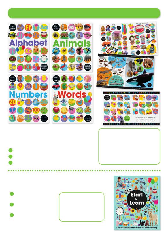 Helps to increase vocabulary Improves and encourages speaking skills Covers key early learning concepts Series title: Start to Learn Titles: Alphabet, Animals, Numbers, Words Age range: 3-6 years