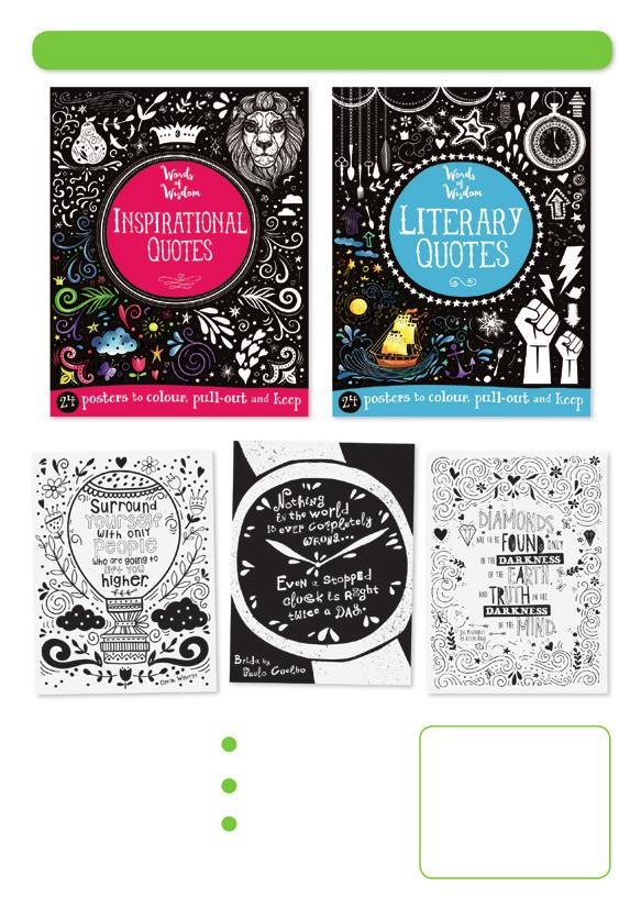 Includes specially chosen uplifting quotes Each book contains 24 posters to colour Perforated pages so that each artwork can be removed for framing or display Series title: Words of Wisdom Titles: