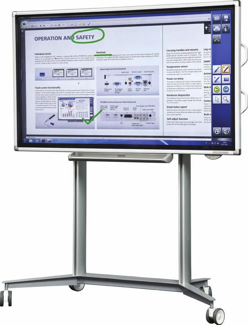 scanned by a multi functional printer can be imported into the panel and then annotated on screen.