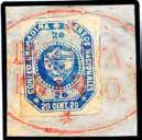 Colombia Starting Price 1441 ««/«1859, 20 c. deep blue, stone B, complete sheet of 55, displaying sheet margins on all four sides, deep shade, original gum.