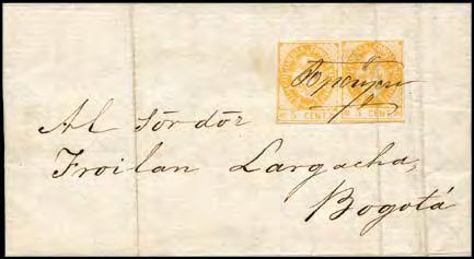 Colombia Starting Price 1864 Seventh Issue 1783 ««/«1864, 1 c. rose, the complete sheet of 121 stamps with large to enormous margins.