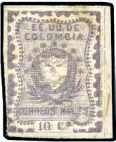 The Esmeralda Collection Starting Price 1833 «1866, 10 c. lilac, stone A, double impression variety, a spectacular copy from the right of the sheet, complete to mostly large margins, immense at right.