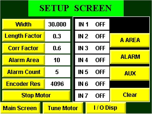 2.8 Check the I/O Press the I /O Disp button to begin checkout. The Diagnostic window appears Windows display input states. Note IN 1 is the Scanner input Output buttons.