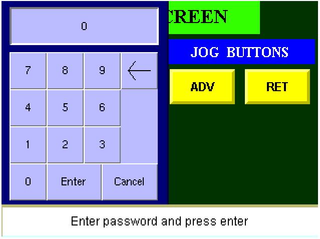 Main Screen Push the SETUP Button and enter the password 1 2 