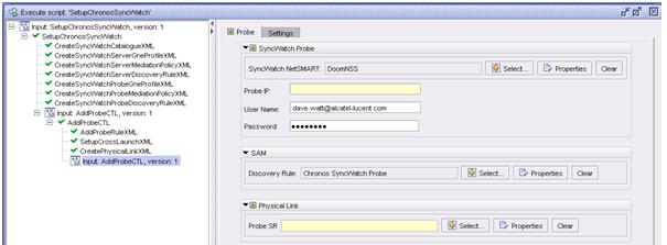 5620 SAM To execute the SyncWatch script bundle 7 8 9 10 11 Click on the Execute button. The component scripts are marked with green check marks when they are complete.