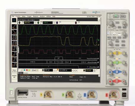 2 Using the Oscilloscope Front Panel Controls (Keys and Knobs) Overview The Infiniium 9000 Series oscilloscope front panel gives you direct access to the functions needed to perform the most common