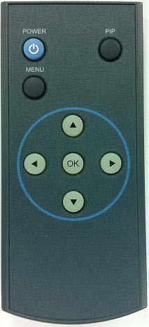 2.2 Remote controller Key POWER & PIP MENU OK Not for use OSD implementation Making a selection Move upward Move downward Function Move
