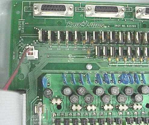 of sensor cable (goes from front panel to J2 on terminal