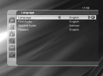 Confirm the language by pressing [OK]. 3. Select installation on the main menu and configure antenna setting (See section 3.2) 4.