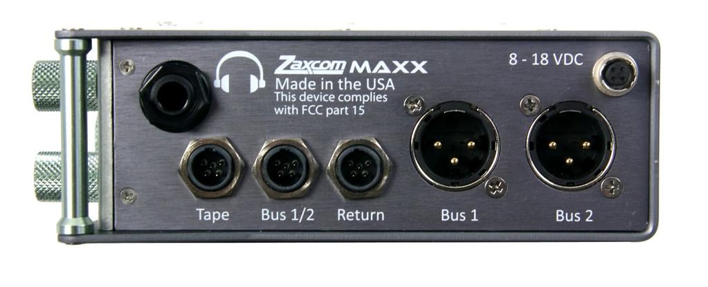 MAXX LAYOUT Right Side 1 2 Left Side Panel 3 4 5 6 1. Headphone (1/4 stereo jack) 2. External Power Connector (Hirose- HR10A-7P-4P) 10 to 18 VDC {1/2 A @ 12 VDC} 3.