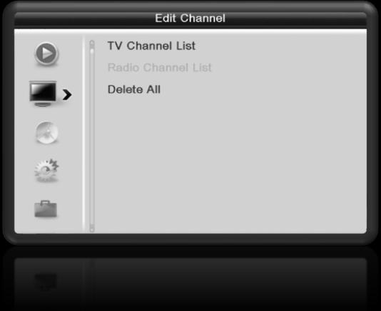 MENU Menu Edit Channel The Edit Channel sub-menu allows you to edit the channels list in your ETA TM set-top box as follows.