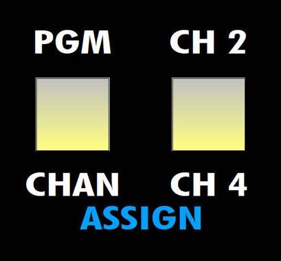 Compressor assignments to input channels are accomplished using the two ASSIGN switches on the compressors.