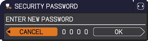 Use the / / / buttons to enter the registered password. The factory default password is as follows. 8977: 3805 8978W: 2205 8979WU: 3905 This password can be changed ( below).