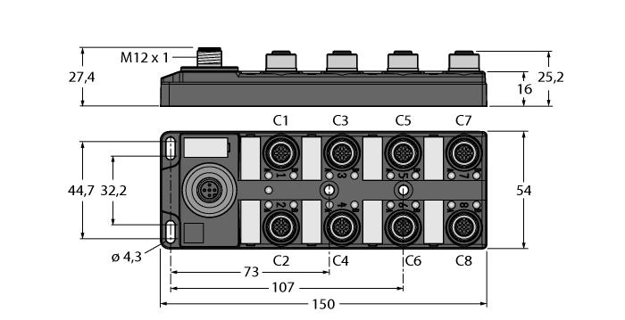 5 A TBEN-L4-8IOL 6814082 Compact multiprotocol I/O module, 4 IO-Link Master 1.