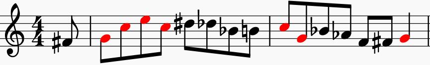 For example, from Staves (5), (6) and (7), the latter transposed an octave higher, we can easily deduce the underlying long sentence: (8) Let s now practice the following pattern, based upon the