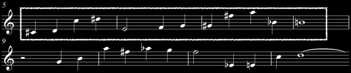 that the last note of a melodic fragment overlaps the first note of the next.