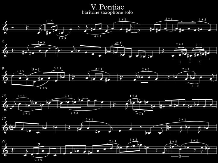 An important ingredient of the 1+5 trichord, the perfect fourth interval is emphasized several times in Van Haften s solo.