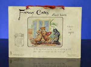 $750 A Very Scarce Louis Wain Calendar WAIN, Louis. [CALENDAR]. Family Cares Calendar for 1905.