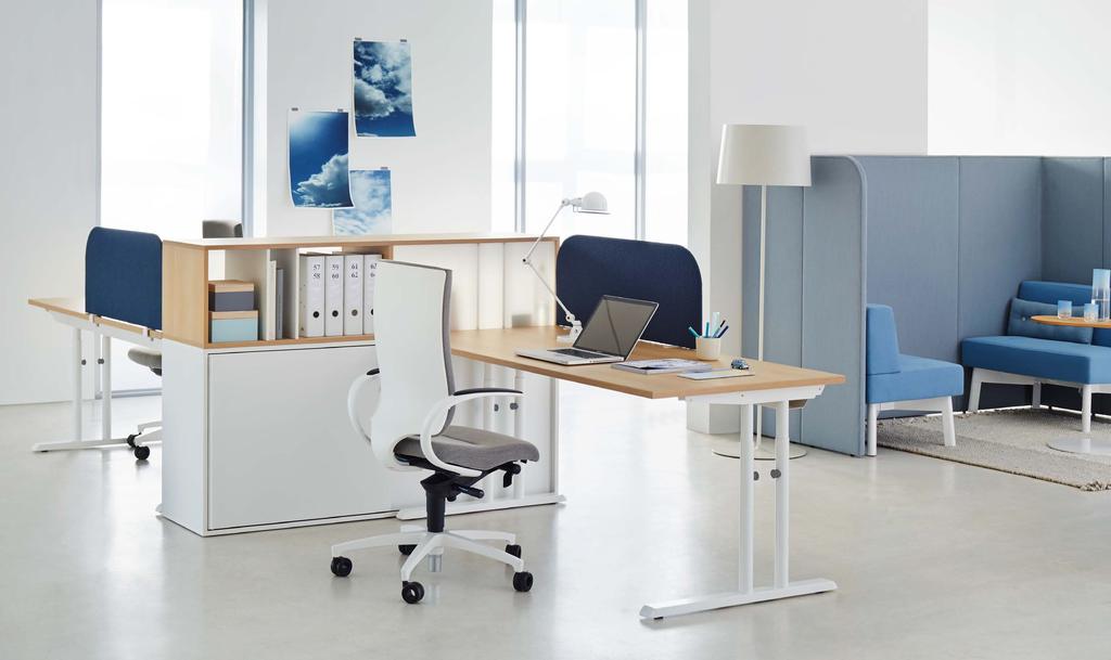 L series L series work desk system, paravento S desk screen, S series sliding door cabinet, accessible from both sides, paravento hub two-seater compartment 23 Impressive functionality and