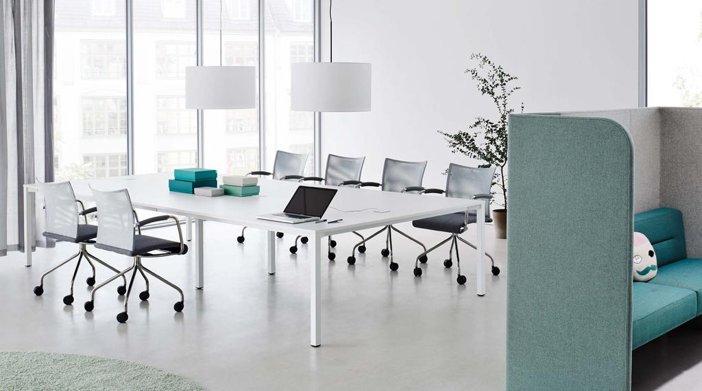 Z series bench, paravento hub four-seater compartment 31 Versatile and open to new opportunities The purist and timeless design opens up plenty of opportunities for workspace design and can easily be