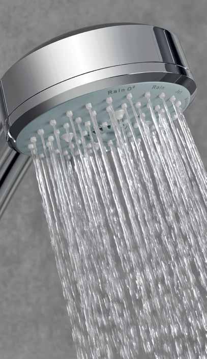 spray patterns and are complemented by a fourspray head shower.