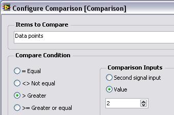 Complete the following steps to compare the peak-to-peak value to a limit you set: a.