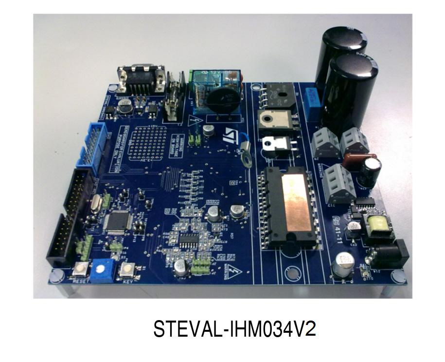 Dual motor control and PFC evaluation board featuring the STM32F103 and STGIPS20C60 Data brief Features Nominal power 1300 W, max.