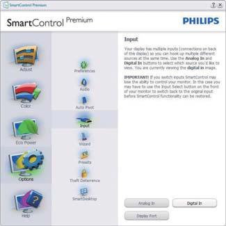 Input Options Help DDC/CI Options SmartControl Premium Display SmartControl Premium Enable Task Tray SmartControl Premium Upgrade Exit About Enable