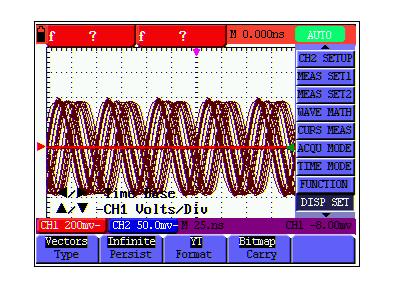 OWON Handheld DSO & DMM 5-Using the Scope Look at the display, a screen like the following figure 15 can be shown. figure 15: Persistence to Observe Dynamic Signals 5.