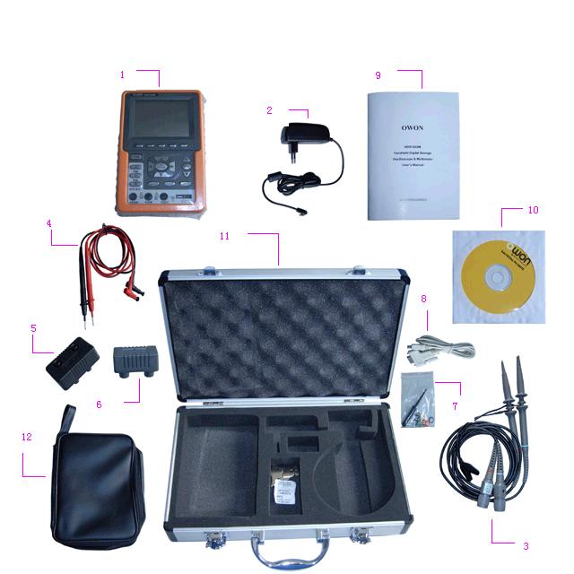 OWON Handheld DSO & DMM 1-Declaration of Conformity 1.2 The following Parts are included in the Oscilloscope box.
