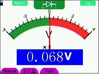 6-Using the Multimeter Figure 23: Diode Measurement 6.4.3 On-off Test To perform an On-off test, do the following: 1. Press the R key and R appears on the top of the screen. 2. Press the SET key till the following is shown on the screen.
