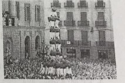 A castell is a human tower built traditionally in festivals in Spain. The activity of making human towers began almost 200 years ago near Tarragona, just south of Barcelona.