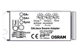 Adaptive lighting made easy In connection with the DALIeco controller, the DALIeco Swarm Adapter allows for automatic synchronization of individually presence-controlled and daylight-controlled