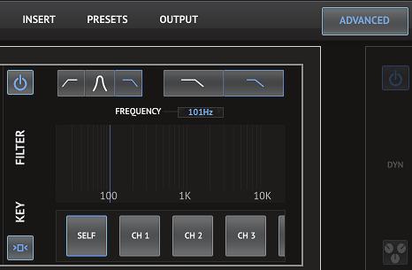 Press this button to open the preset list where your settings can be saved can recalled. (1) () (8) 5.5 Dynamics A channel s dynamics can be adjusted on this page.