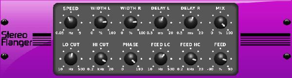 Where as DELAY L/R set the total amount of delay for the left and right channel, WIDTH determines the amount of modulated delay. SPEED sets the modulation speed.