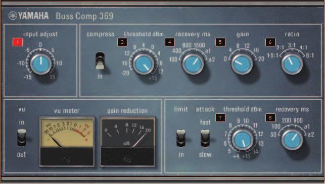 Buss Comp 369 includes both a compressor and a limiter. You can use both functions individually or in combination, according to your needs.