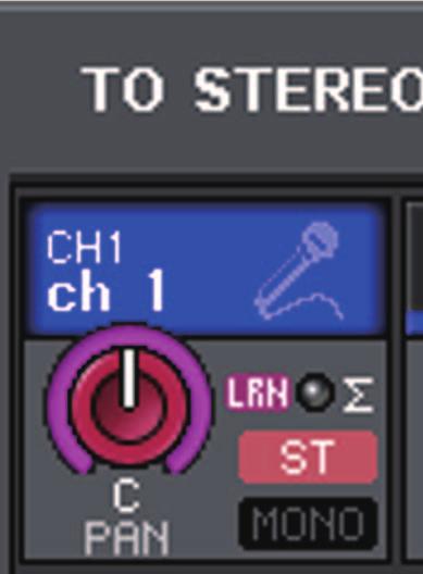 TO STEREO/MONO window (CH1 32, CH33 64/ST IN (QL5), ST IN (QL1)) Adjusts the status of a signal sent from the corresponding input channel to the STEREO/ MONO bus.