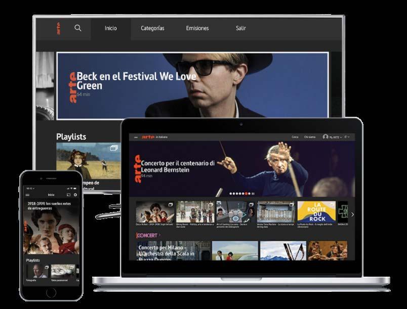 ARTE facilitates access to its programmes FOR EVERYONE ANYWHERE ANYTIME You can watch ARTE - All over Europe and beyond -