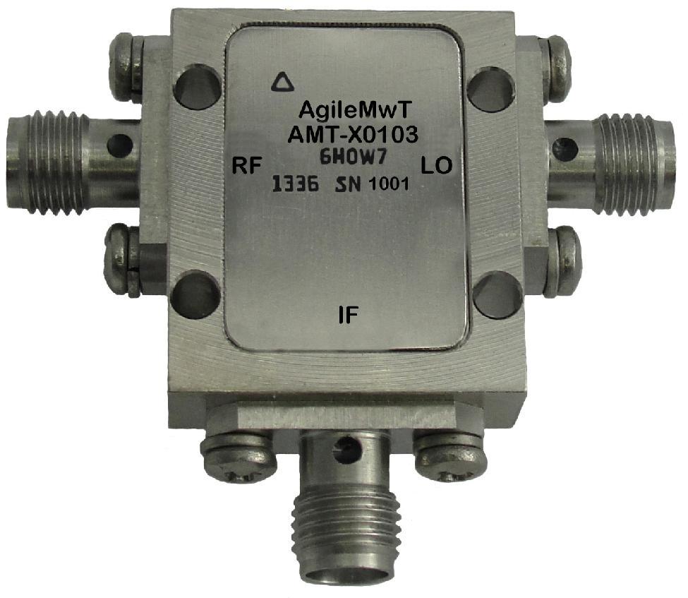 AMT-X0103 6 GHz to 10 GHz RF/LO IMAGE REJECT MIXER Data Sheet Features RF/LO Frequency Range 6 to 10 GHz Image Rejection 30 db Typical Typical Conversion loss 6 db LO-RF Isolation 36 db LO-IF