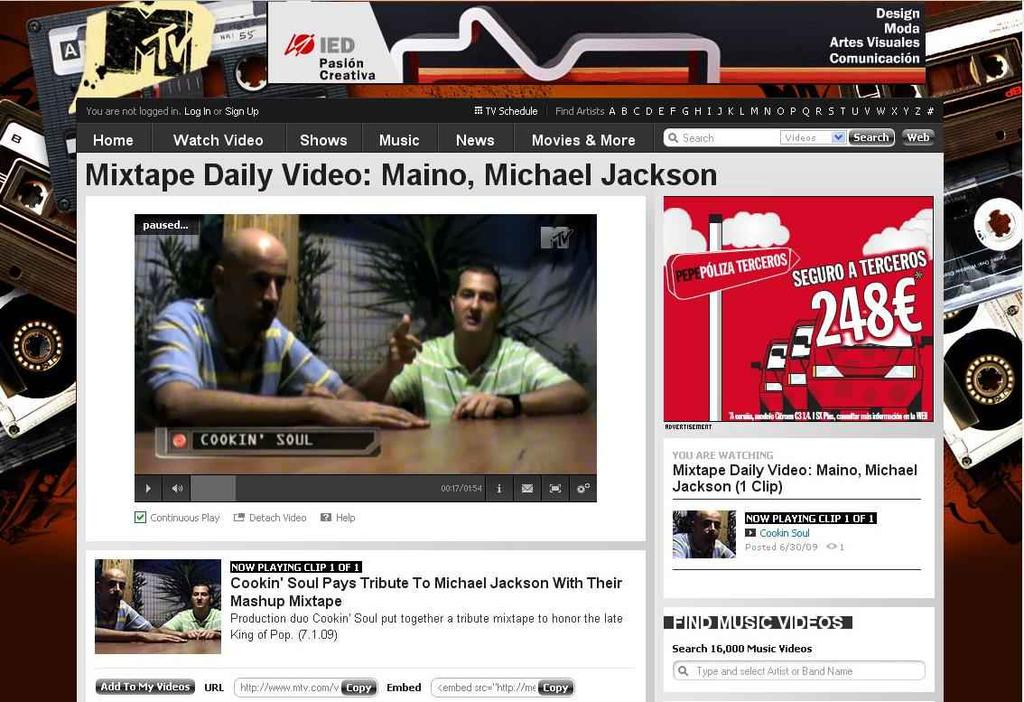 Video interview on MTV after droppin Michael Jackson s Mashup Mixtape Tribute to the King of Pop 24