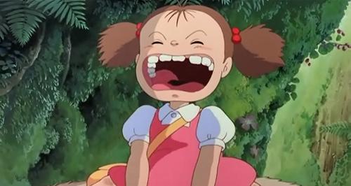 Hayao Miyazaki, 1988) A huge furry animal baring his teeth and letting out a roar would most likely be interpreted as a frightening and threatening gesture.