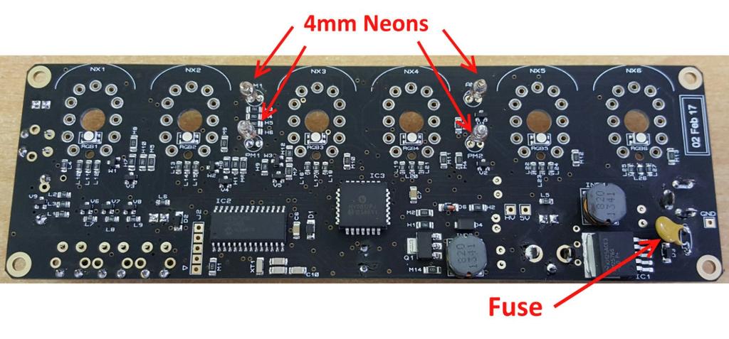 4. ASSEMBLY OF THE PCB Assemble the components onto the front and rear of the PCB as shown in the images below. Please note: 1.