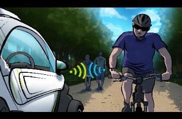 Versailles, France VRU detection Vulnerable Road User detection : pedestrians and cyclists are equipped with smart phones/-watches/- glasses as well as OBU integrated