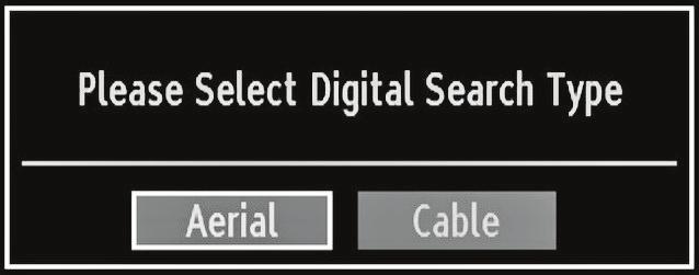Afterwards, the following OSD will be displayed on the screen: If you select CABLE option, the following screen will be displayed: Use or buttons to select your language and press OK button to set